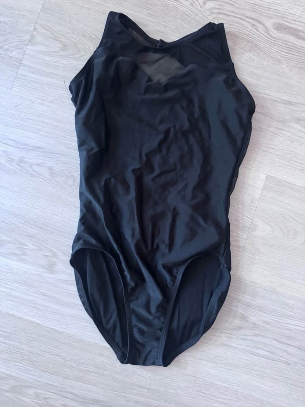 BP Designs Girls Youth XL Black Mesh Back Cutout Dance Leotard